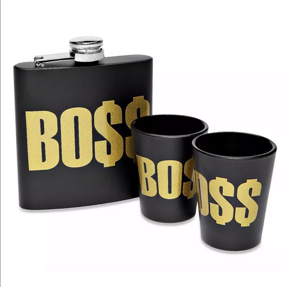 Boss Flask and Shot Glass Gift SET from Spencer's